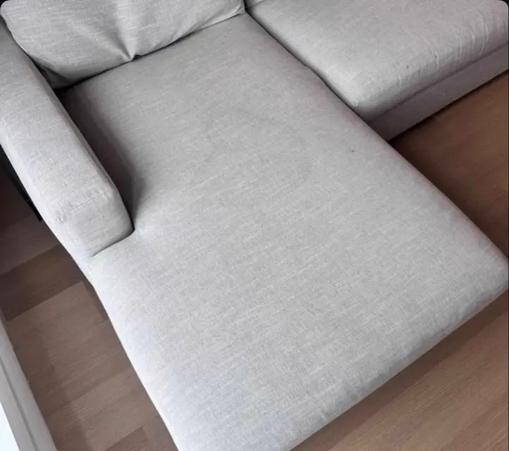 Before cleaning: chaise sectional cushions