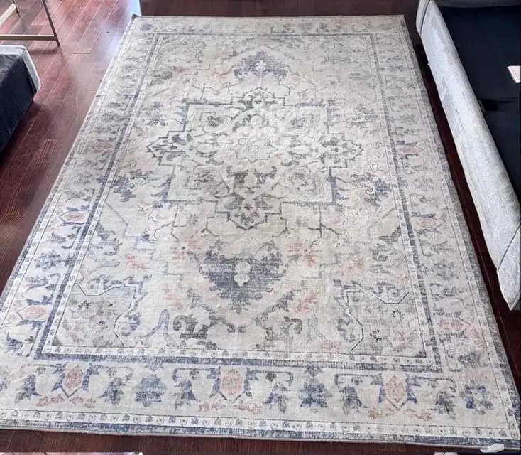 Before cleaning: vintage-style area rug